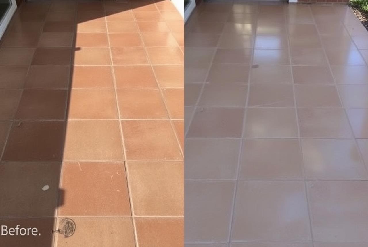 Limpeza de Pisos — antes e depois